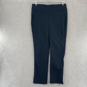 Chicos Pants Womens 0 US 4R Black 360 Slimming Basic Slit Hem Ankle Stretch Work